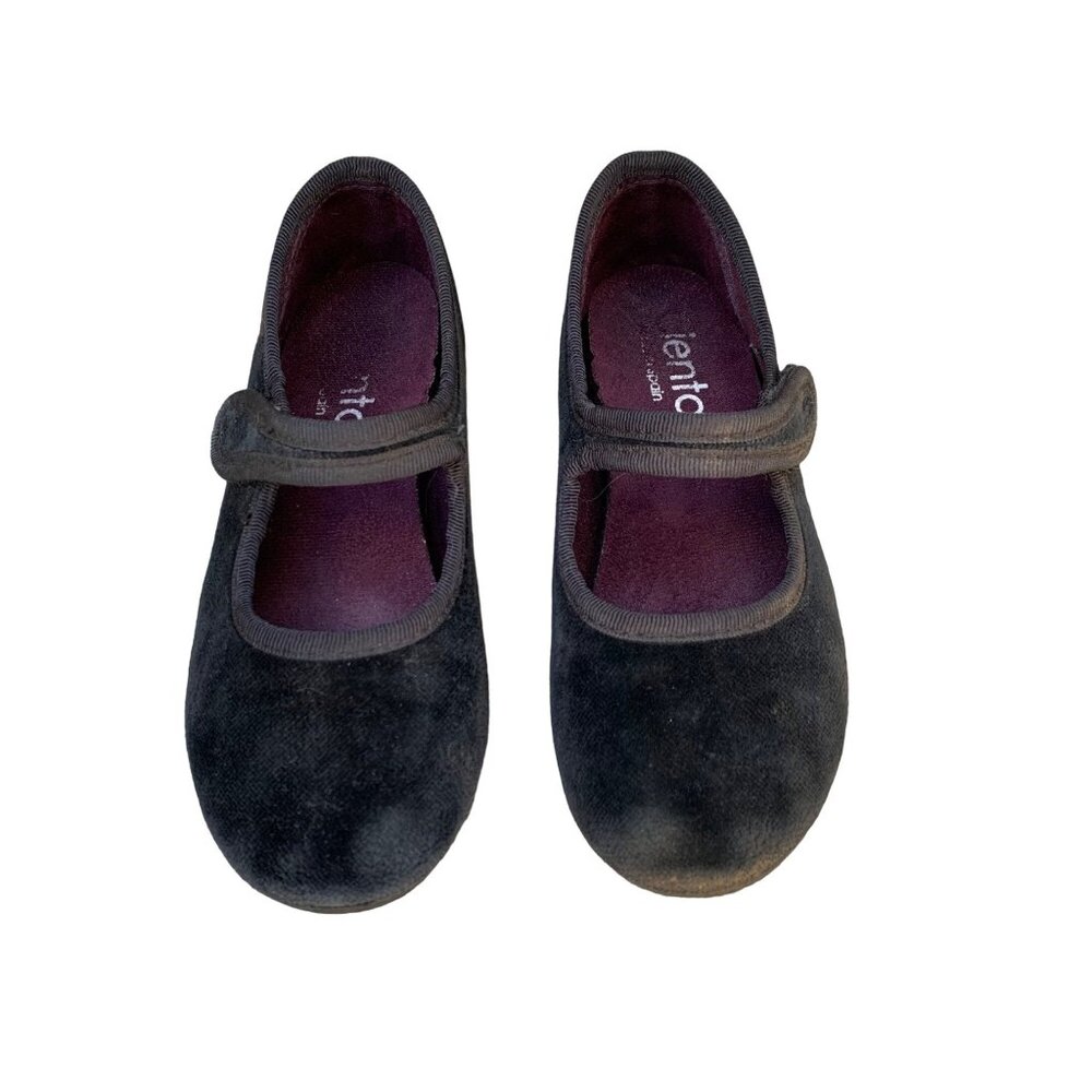 CIENTA Velvet Mary Jane Shoes Girls 28 10 Black Velour Shoe Flats Toddler Girl